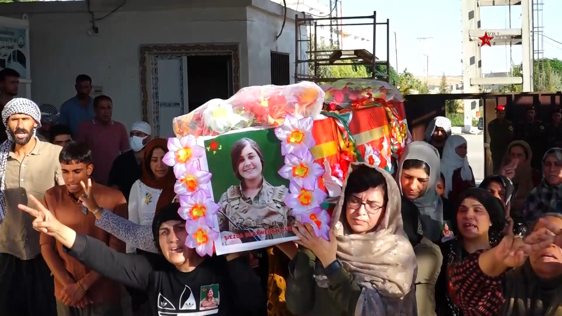 The funeral ceremony of the martyr Azda Berkhdan Judi in Kobani