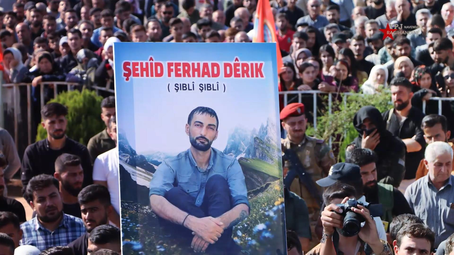 People in the city of Derik mourn their heroic martyr, Farhad Shibli