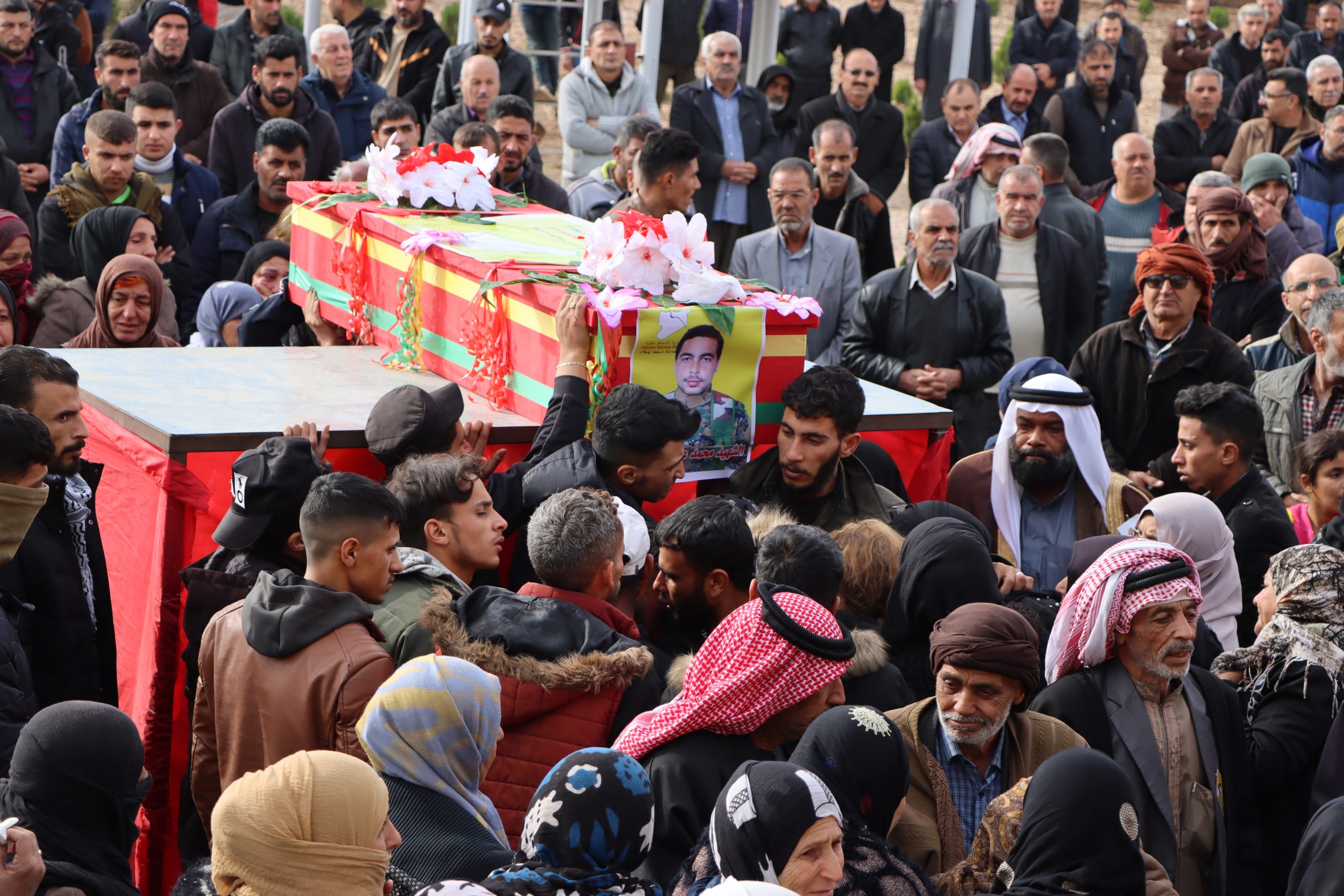 The funeral of the martyr Mazloum Qamishlo