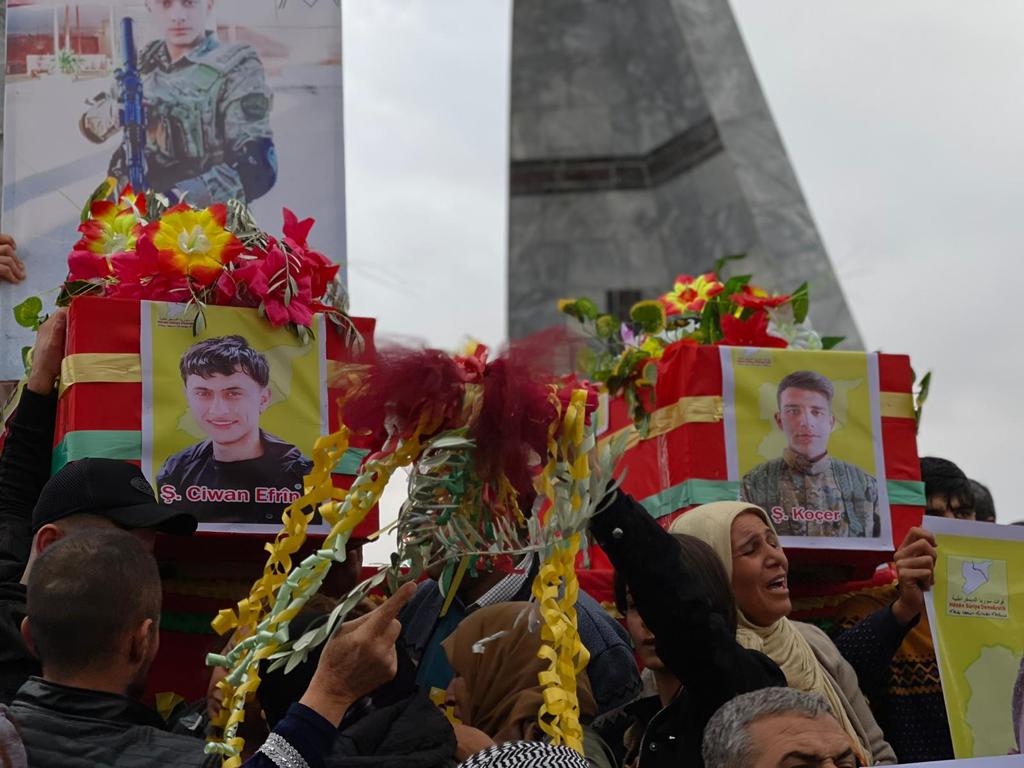 The people of Kobani bid farewell to their martyrs with solemn ceremonies