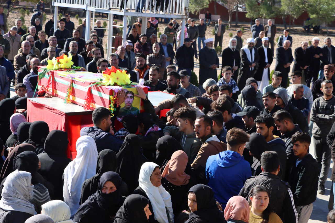 The funeral of the heroic martyr Naji Ziyad in Qamishlo – the shrine of the martyr Dalil Sarukhan.
