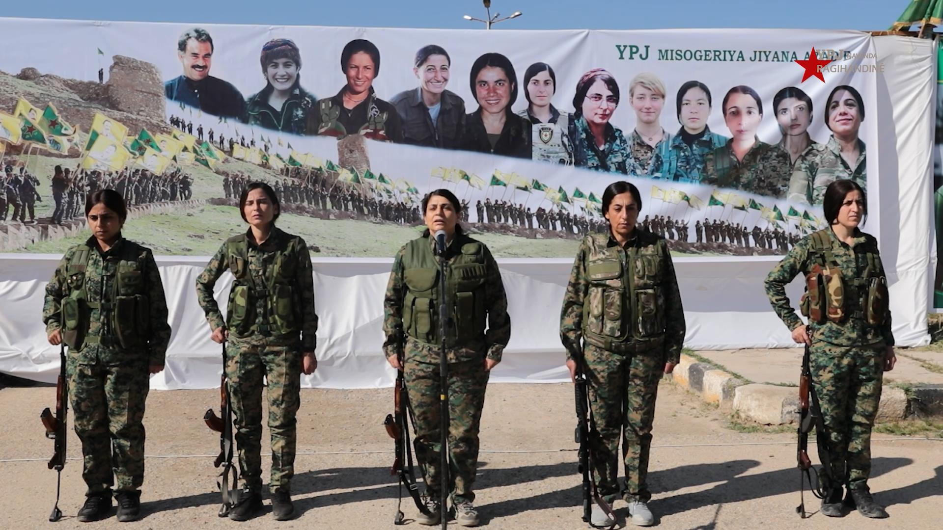 On the occasion of April 4, the Women’s Protection Units held a military ceremony
