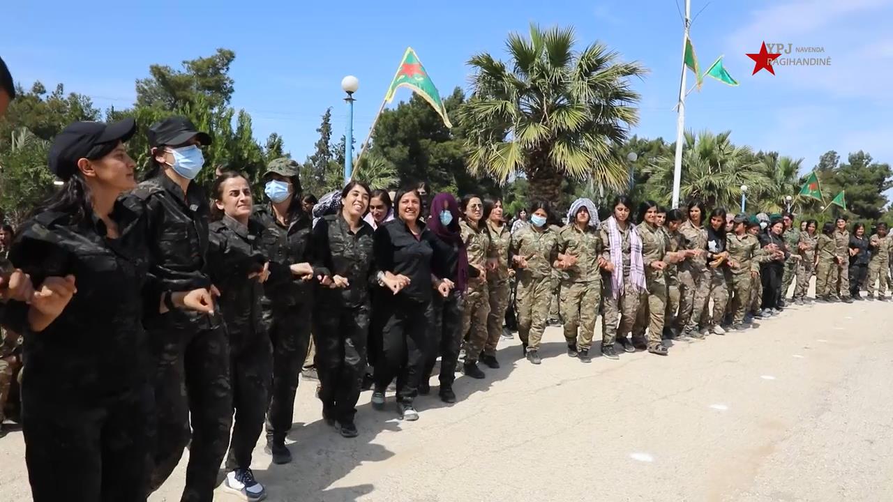 The 4th of April dance was performed with great enthusiasm by the YPJ fighters