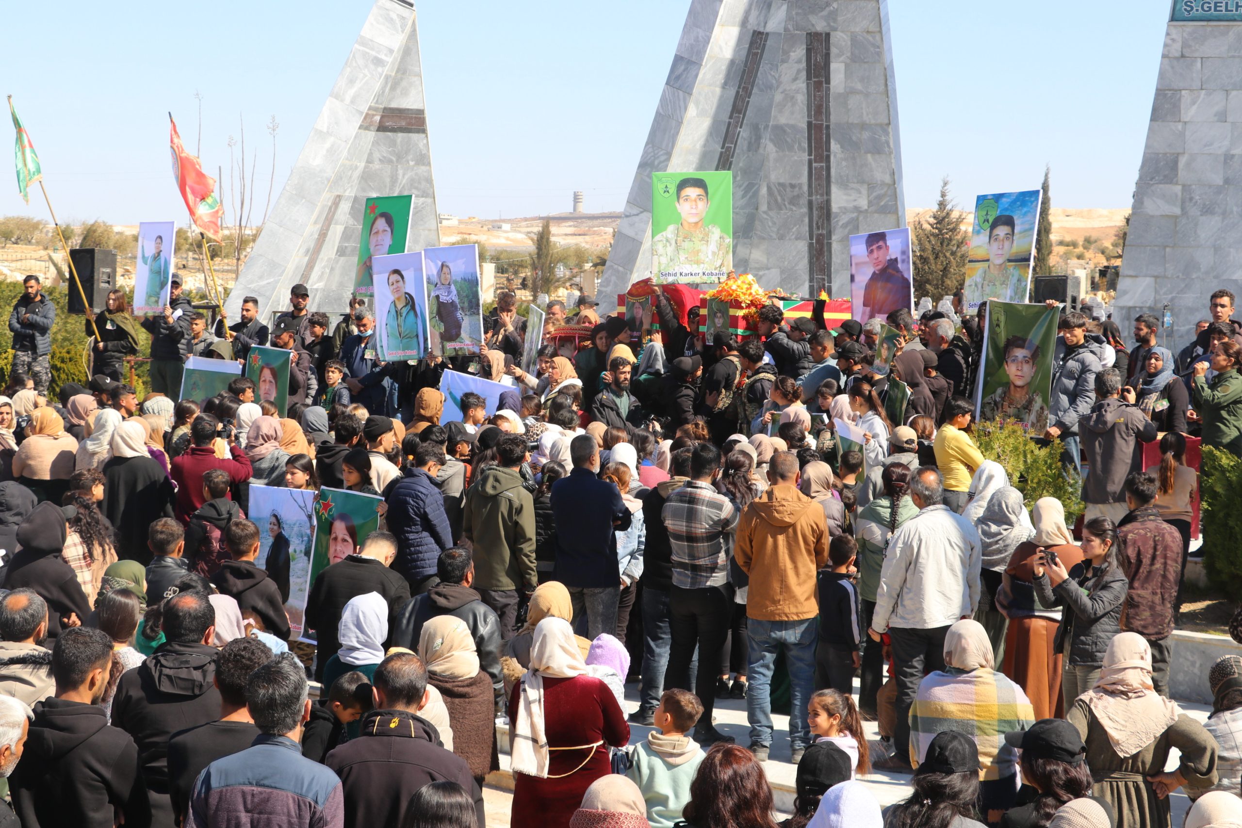 Solemn Funeral Ceremony for Martyr Shilan Kobani and Martyr Karkar Kobani in Kobani