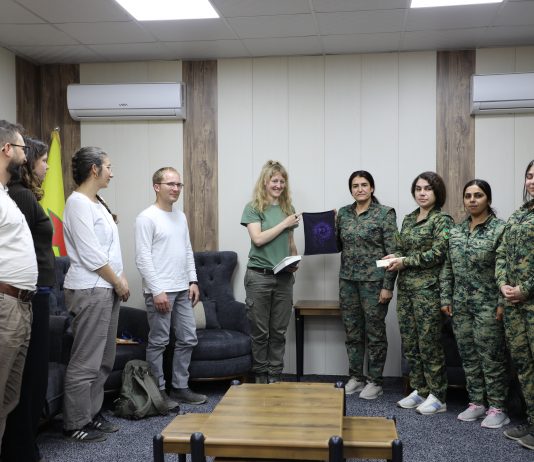 A Delegation of German Activists Visits the Women’s Protection Units (YPJ).