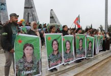 Li Kobanê merasîma 3 şehîdên YPJ`ê