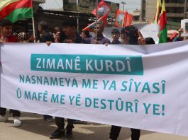 Meşa girseyî ya ku li bajarê Qamişloyê bi boneya Roja Zimanê Kurdî hat li darxistin