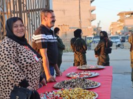 Gelê Rojava serdana pakrewangehên Şehîdan kirin a li bajare Qamişlo.
